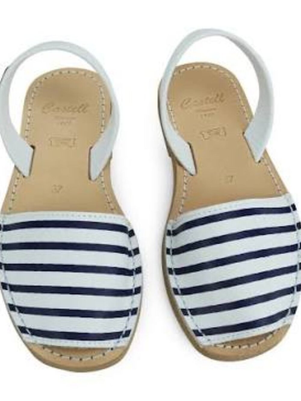 CASTELL Striped MARITIME Leather Avarcas Sandals - EU 39 / US 8.5